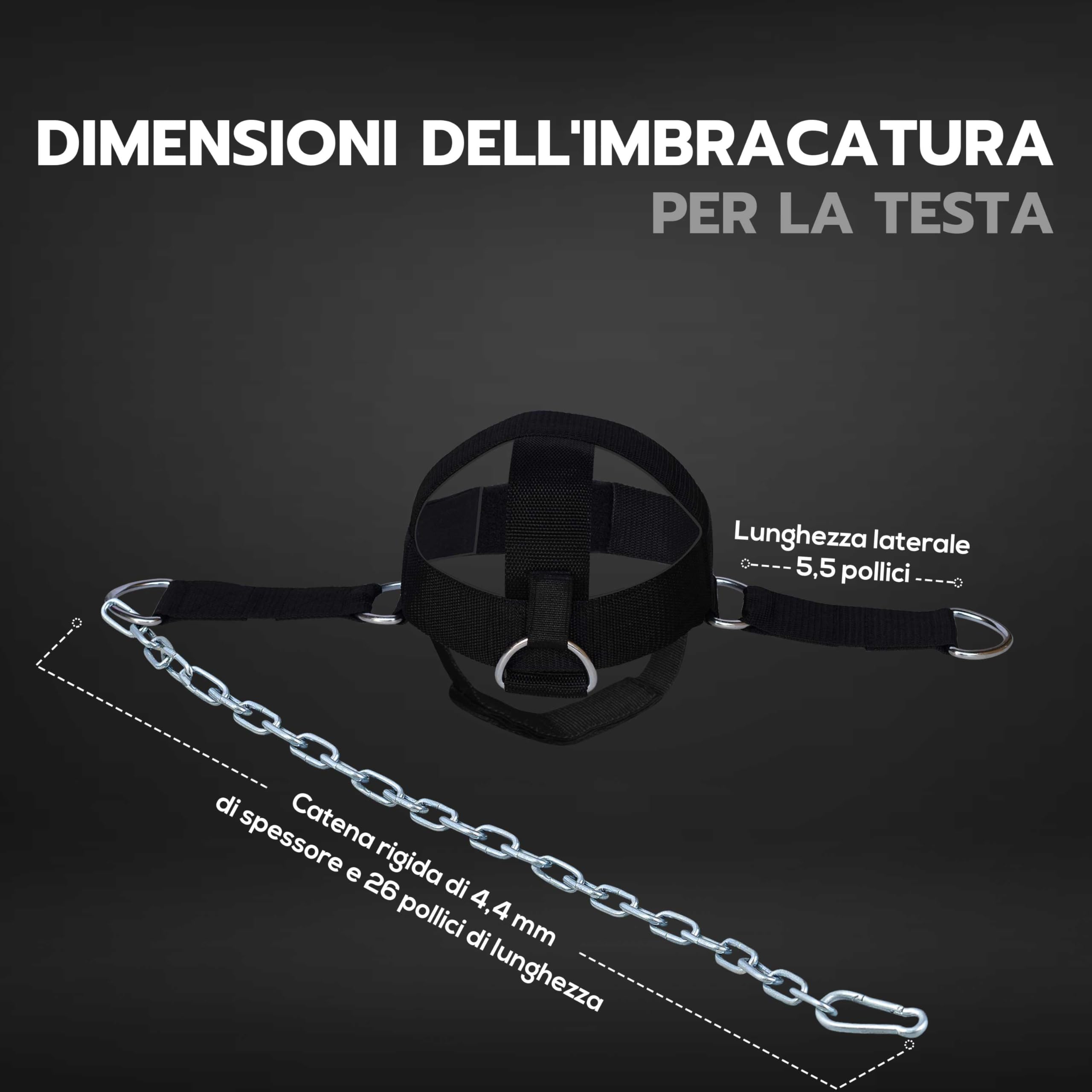 Cintura Per Allenamento Muscoli Del Collo, In Pelle Imbottita, Con Catena Di Metallo Regolabile, Capacità Fino A 150 Kg, Per Bodybuilding E Sport Di Contatto