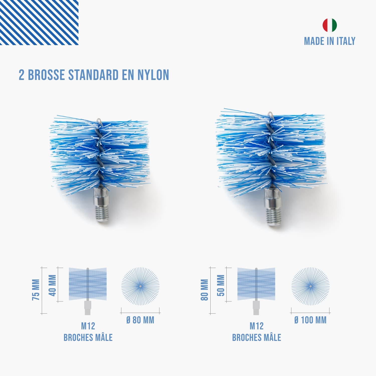 Kit Ramonage de Poêle à Pellets 3 Mètre et 2 écouvillons 80mm et 100mm - 4