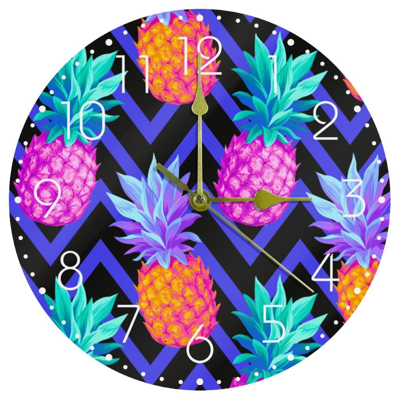 Horloge murale colorée en acrylique 25,4 cm silencieuse pour salon