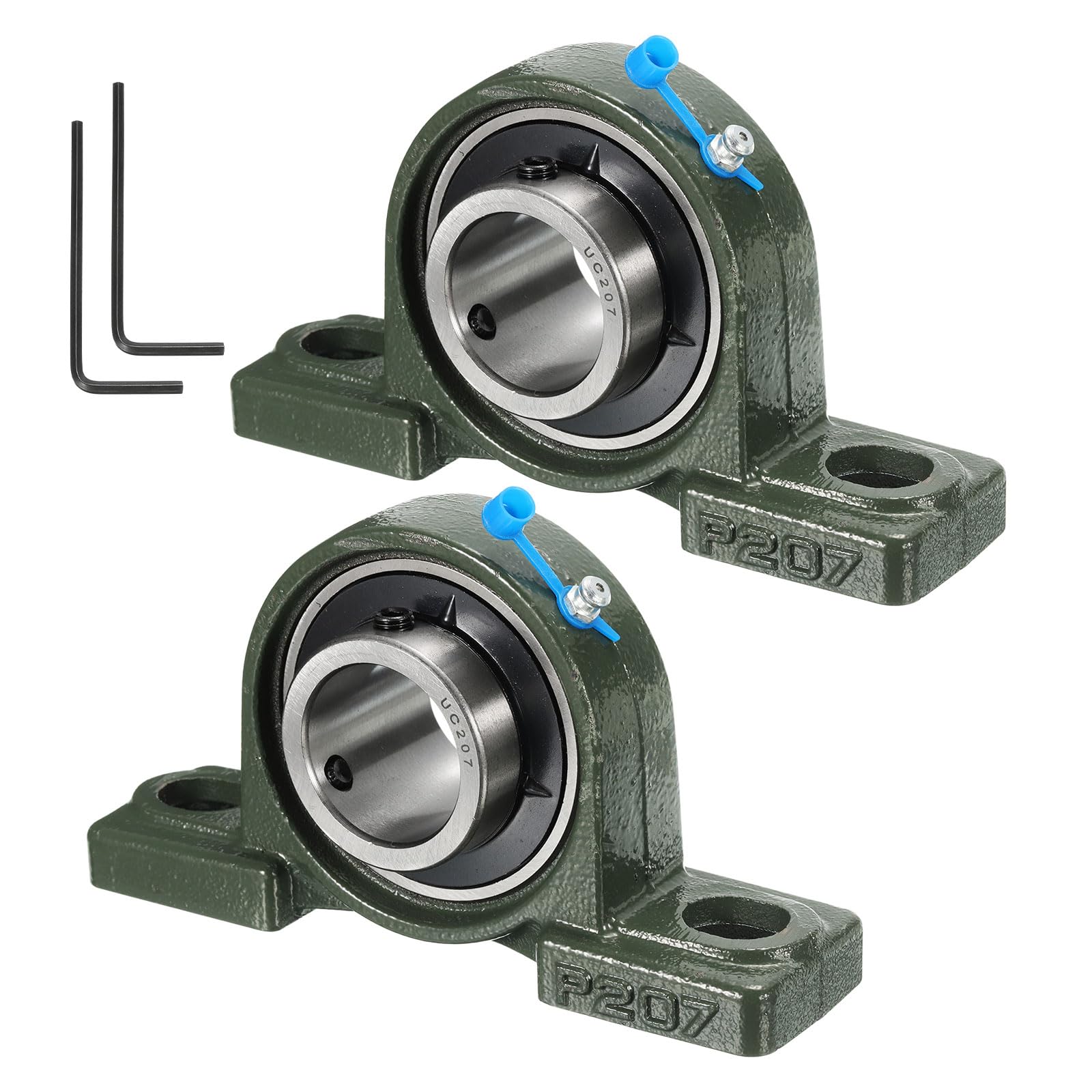 2pz UCP207 Cuscinetti a Blocchetto Cuscino con Foro 35mm Autoallineanti, Base in Ghisa Massiccia con Cuscinetti in Acciaio al Cromo