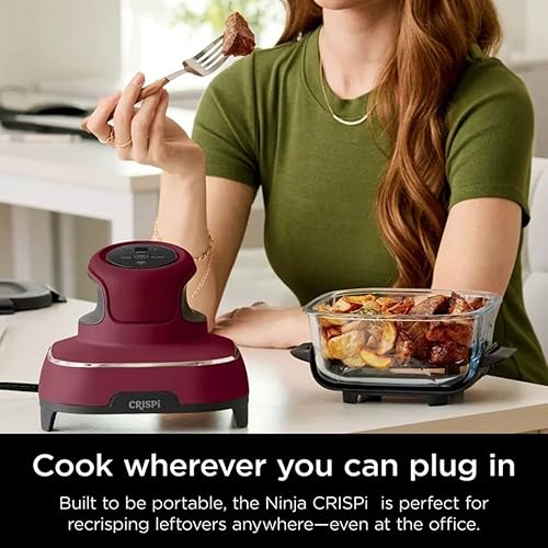 Miniatura 3 de Ninja Crispi - Freír 3 en 1 sin aceite, máximo crujiente, freír al aire, recrisp, fácil almacenamiento, plato crujiente, tapa, cocinar, servir