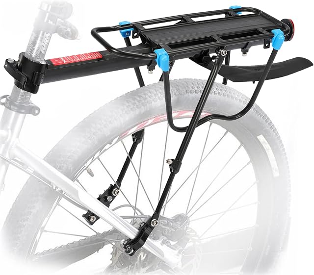 MAIKEHIGH Bike Pannier Rear Rack Load 50KG, Quick Release Adjustable Bicycle Carrier Racks with Reflector Fender Back Seat Post for Cycling Mountain Luggage Cargo Sport