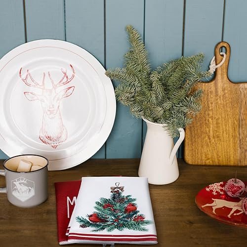 Miniatura 7 de Geyoga 6 paños de cocina de Navidad de 16 x 24 pulgadas, absorbentes, paños de cocina, decoración de cocina de Navidad para Navidad, vacaciones,