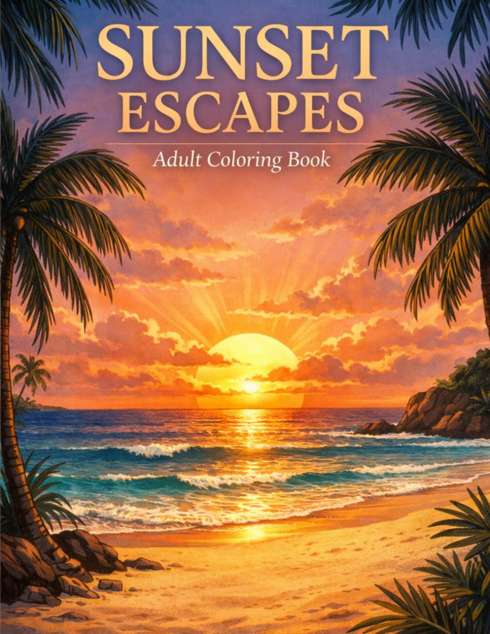 Sunset Escapes: Adult Coloring Book