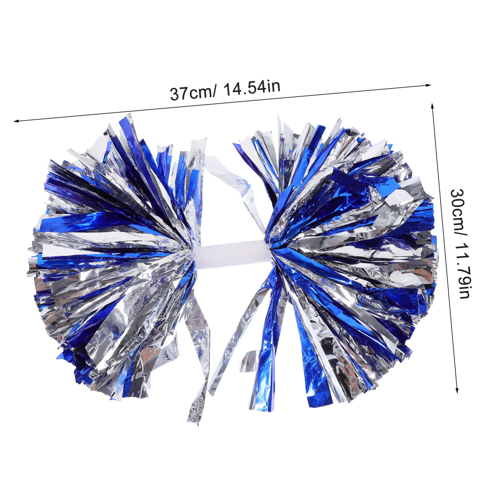 LAPYAPPE 6Pcs Cheer Pom Poms with Handle Metallic Foil Cheerleading Props for Sports Events Dance Performances and Team Spirit for Cheer Competitions and Celebrations