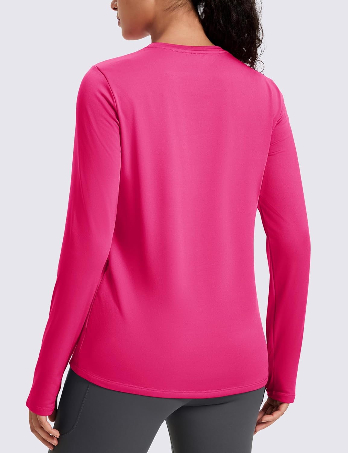 MAGCOMSEN WomensThermal Long Sleeve Shirt Fleece Lined Warm Base Layer Running Workout Athletic Top Winter with Pocket - Image 2