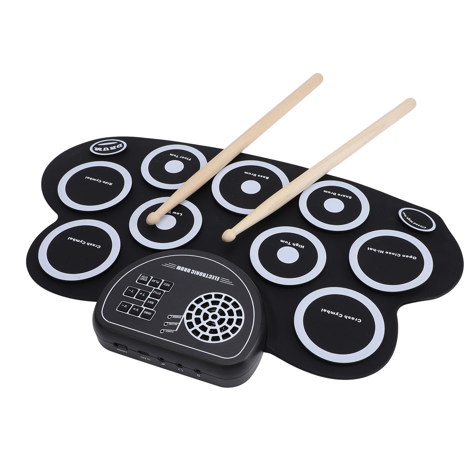 Batterie électronique, 9 Pads Enroulables, Batterie électrique Avec