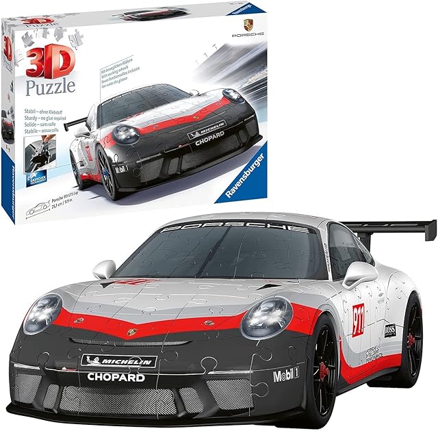 Ravensburger Porsche GT3 Cup 3D Jigsaw Puzzle for Kids Age 8 Years Up - 108 Pieces - No Glue Required