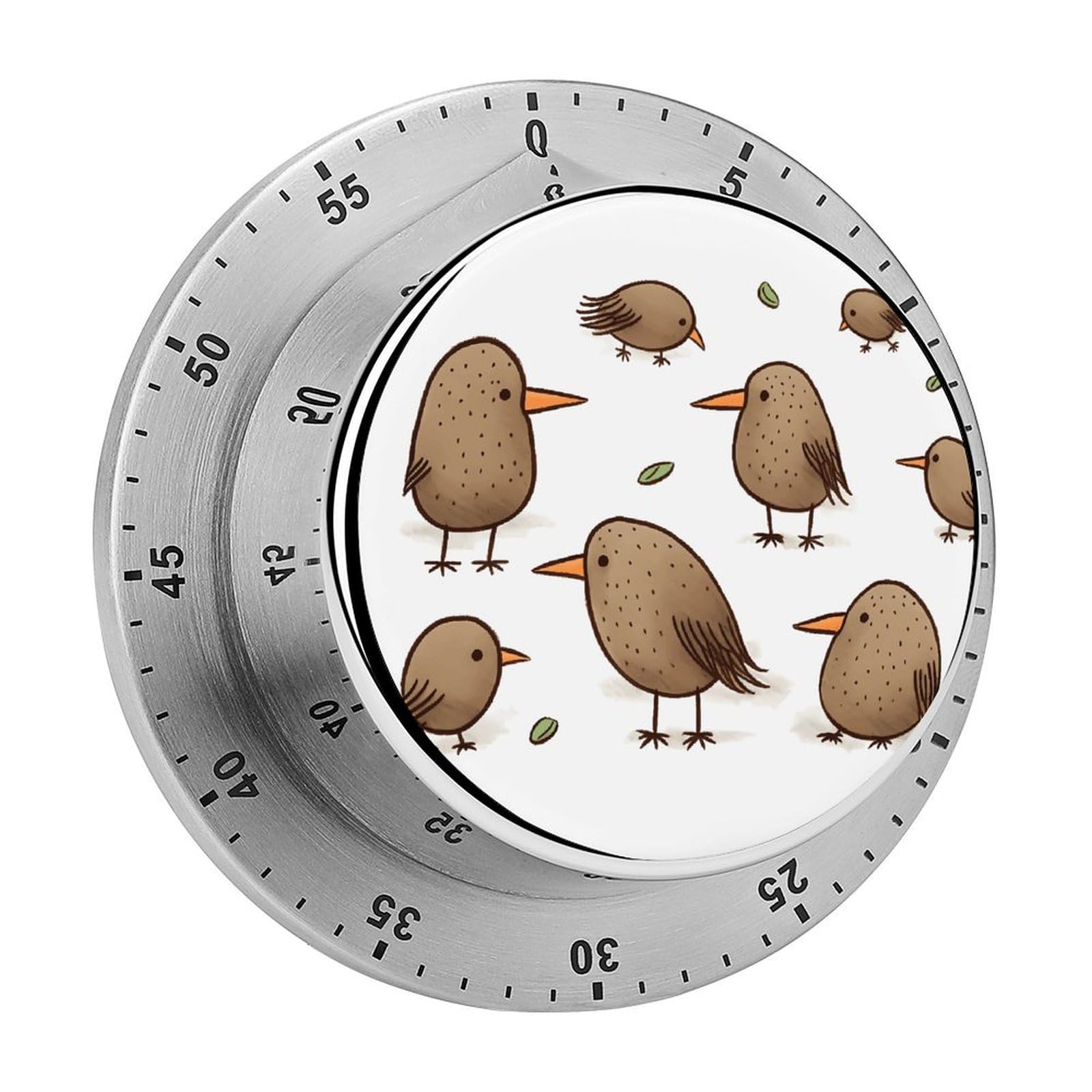 Kiwi Birds Cute Visual Timer Cute Desk Timers No Batteries Required Magnetic Indoor Countdown Timers Loud Alarm Exquisite Manual Time Timer Clock for Gift