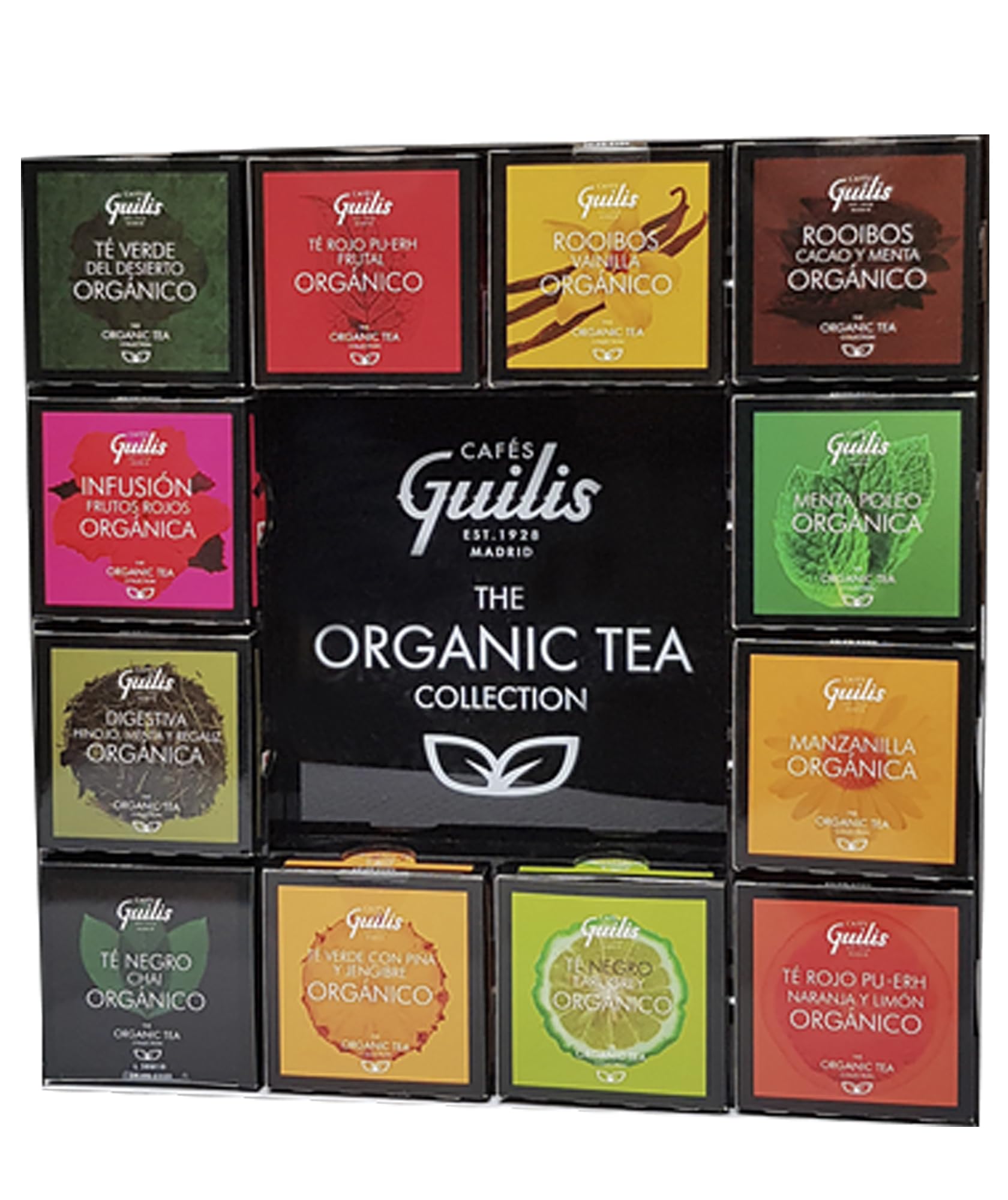 CAFES GUILIS DESDE 1928 AMANTES DEL CAFE Rooibos Orgánico de Vainilla en Hoja Caja 15 Pirámides - Pack 4
