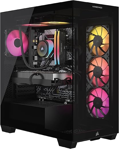 Corsair Vengeance a7500 Gaming PC – Liquid Cooled AMD Ryzen 7 7800X3D CPU – NVIDIA GeForce RTX 5070 GPU – 32GB Vengeance RGB DDR5 Memory – 1TB M.2 SSD – Black Corsair Vengeance a7500 Gaming PC – Liquid Cooled AMD Ryzen 7 7800X3D CPU – NVIDIA GeForce RTX 5070 GPU – 32GB Vengeance RGB DDR5 Memory – 1TB M.2 SSD – Black