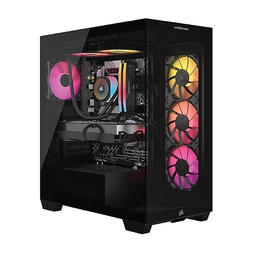 Corsair Vengeance a7500 Gaming PC – Liquid Cooled AMD Ryzen 7 7800X3D CPU – NVIDIA GeForce RTX 5070 GPU – 32GB Vengeance RGB DDR5 Memory – 1TB M.2 SSD – Black