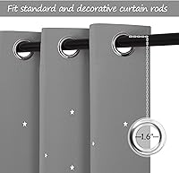 Vista 31 de NICETOWN Twinkle Stars Cortinas Opacas - Esencial para la Hora de la Siesta, Paneles de Cortinas para Tratamiento de Ventanas en Habitación