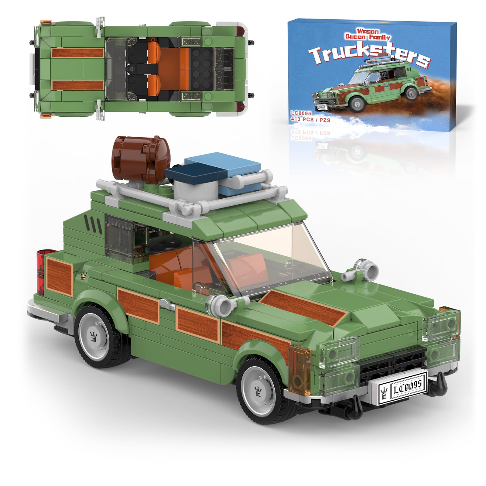 National Vacation Wagon Queen Truckster Building Set, Family Station Wagon Model Building Toys for Movie Fans, 413 Pcs Holiday Camper Toy Kit,