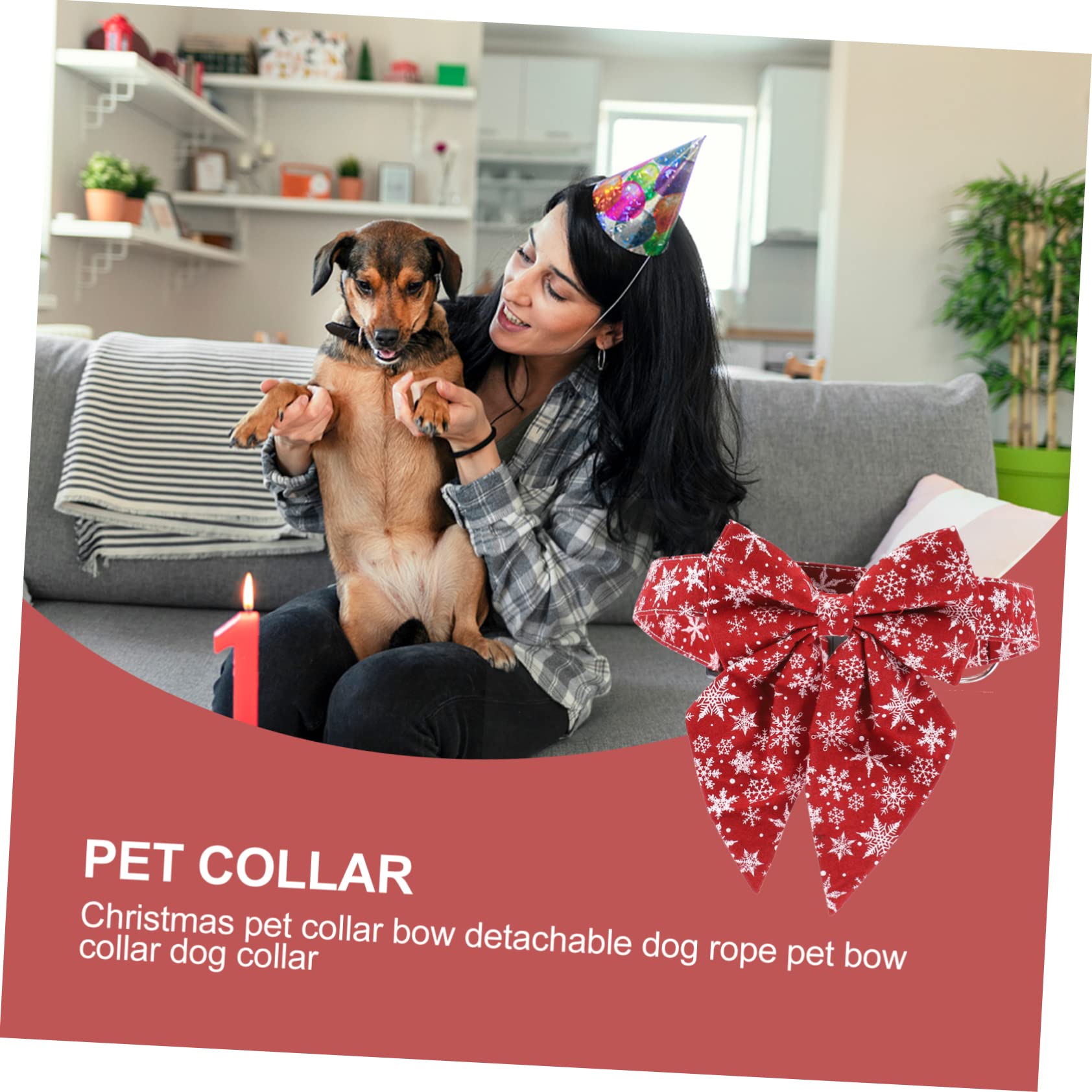 Didiseaon Collier pour Chat avec Nœud Décoratif Accessoire de Noël pour Animaux Collier de Noël Ajustable pour Chat