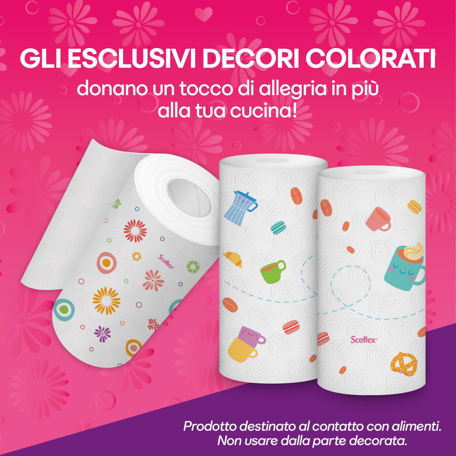 Scottex Amore di Casa, Carta da Cucina, 21 Rotoli da 68 Strappi, Carta Assorbente, Rotoloni carta per la Cura di Casa e cucina