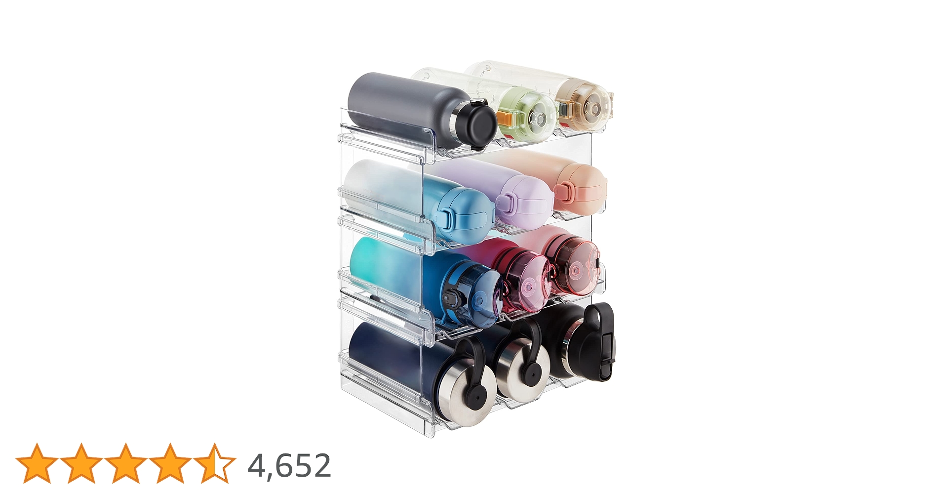 積み重ね可能なウォーターボトル収納　4パック Amazon｜Lifewit 積み重ね可能なウォーターボトル収納ラック