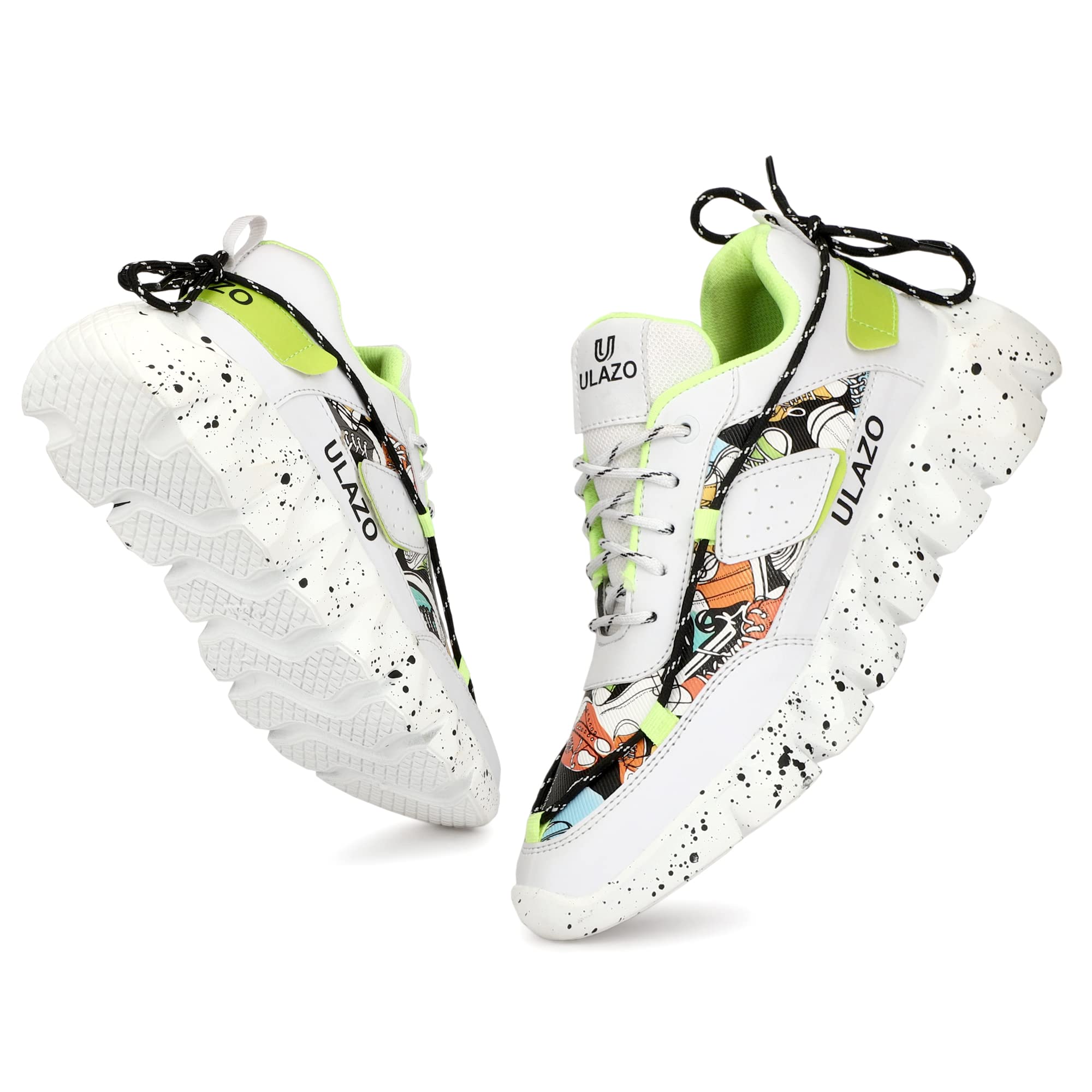 ULAZOFabric Lace-Up Sports Running,Walking & Gym Shoes with Eva Sole Extra Jump Casual Sneaker Lightweight Shoes for Men's & Boy's