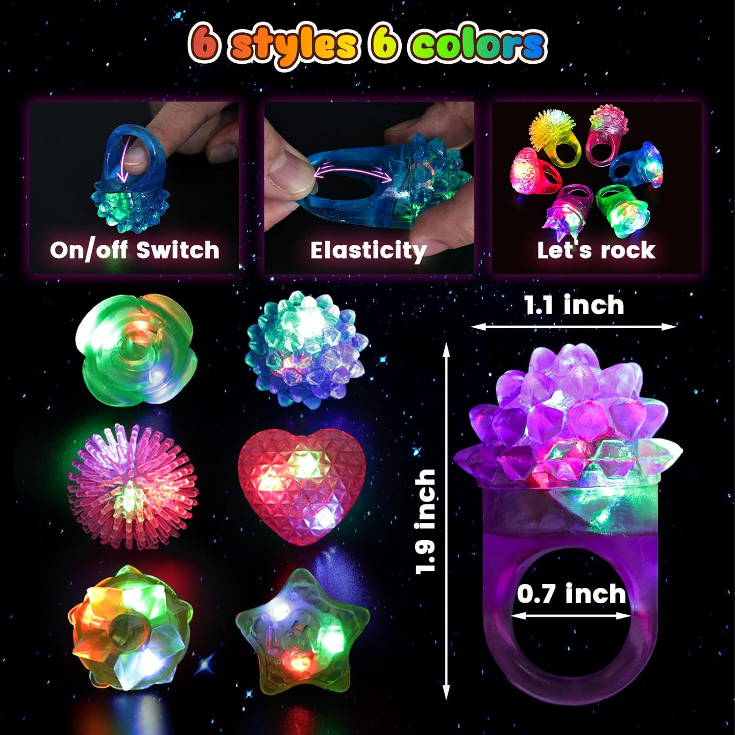 LovesTown 412-Piece Neon and Glow Party Favor Bundle with LED Accessories image 4
