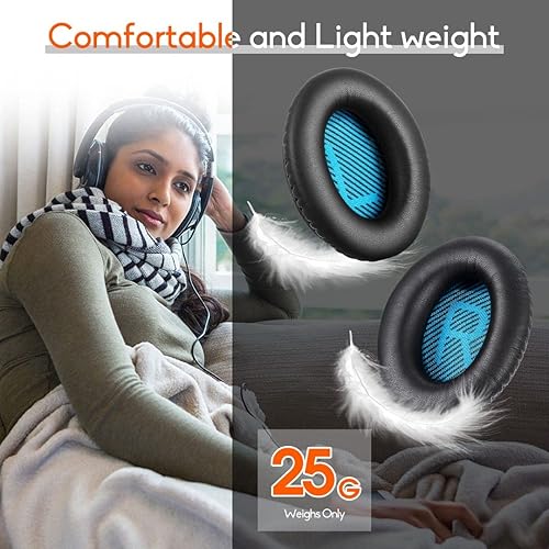 Miniatura 4 de Almohadillas de repuesto para Bose QuietComfort 15 QC2 QC15 QC25 QC35/Ae2/SoundLink, almohadillas de espuma viscoelástica para auriculares,