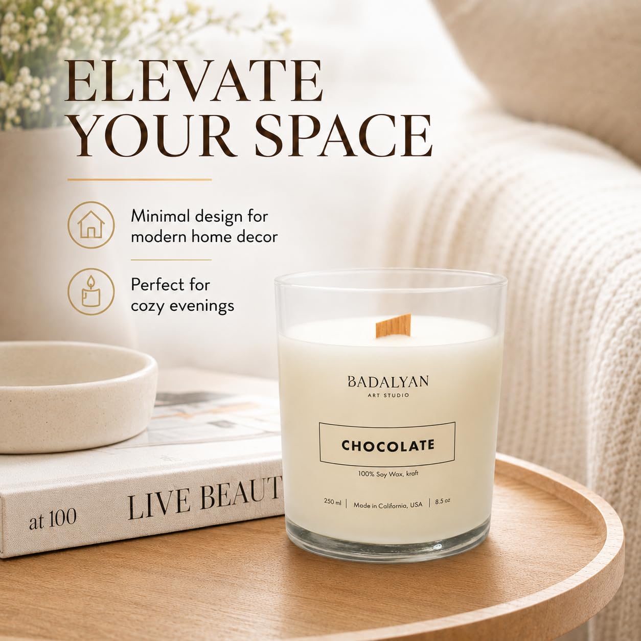 Velas perfumadas, velas de soja con mecha de madera en tarro de cristal, regalos de relajación para mujeres, velas de baño y trabajo corporal para el hogar, velas naturales para
