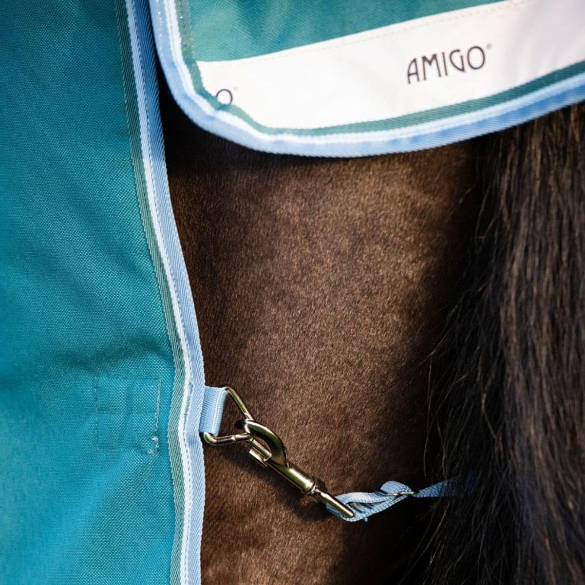 Horseware Manta para Caballos Invierno Cubierta exterior Caballo 400g con cuello Amigo Bravo 12 Plus Heavy