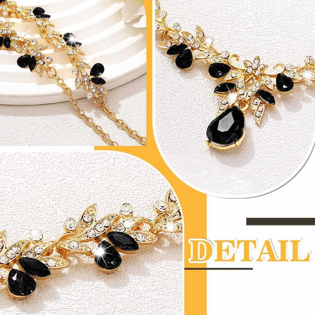 Sixexey Bridal Wedding Jewelry Set Crystal Neck Jewelry Rhinestone Wedding Prom Jewelry Accessories for Women