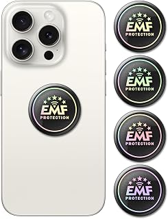 EMF Blocker for Cell Phone/Laptops/Tablets/All Electronic Devices - Slim Design - Supported by Japanese Technology - 1.1 Inches Circle - (4 Pcs)