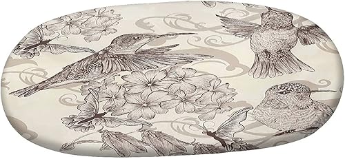 Miniatura 10 de Mantel ovalado ajustable para patio, de poliéster elástico rosa intenso, con estampado geométrico de triángulos abstractos de colores vibrantes, se