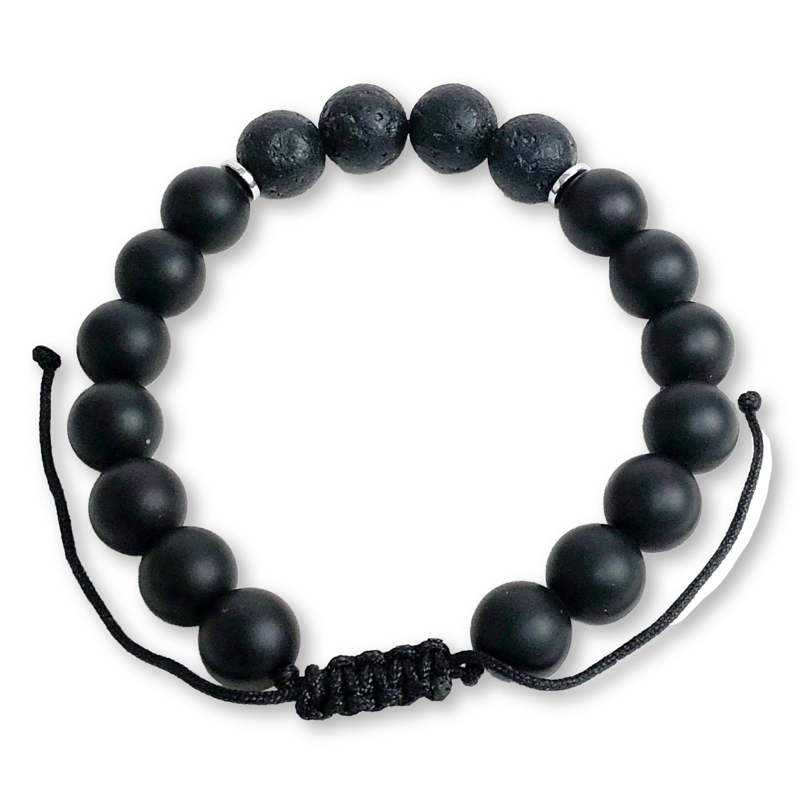 Amazon.co.jp: RAKUSE アロマブレスレット (黒/天然石 ラバストーン