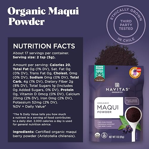 Miniatura 2 de Maqui en polvo Navitas Organics, 3 oz Bolsa