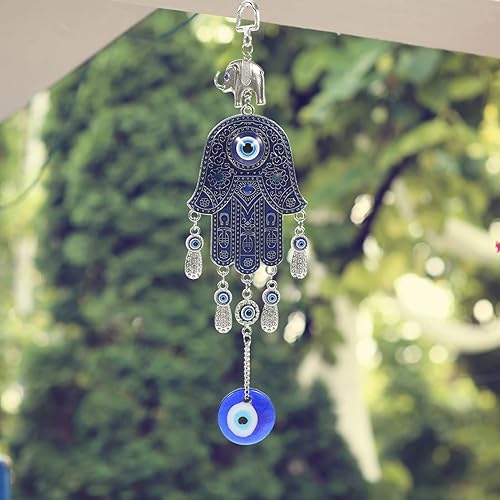 Miniatura 8 de EXCEART Decoración contra el mal de ojo turco azul mal de ojo azul amuleto colgante de protección contra el mal de ojo con mano Hamsa buena suerte