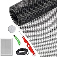 BONLACES Fiberglass Window Screen Replacement Kit 48x158in with Full Tools - UV Resistant, Durable, Easy Install for Windows, Doors & Courtyards