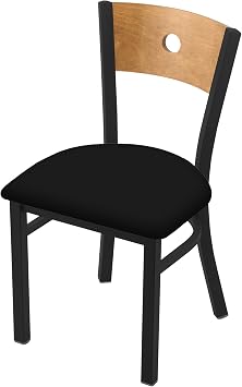 HBS 630 Voltaire 18" Chair with Black Wrinkle Finish, Medium Back, and Black Vinyl Seat