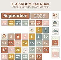 Vista 5 de El gráfico de bolsillo de calendario definitivo para el aula para niños - Hermoso calendario con tarjetas educativas para aprendizaje fácil