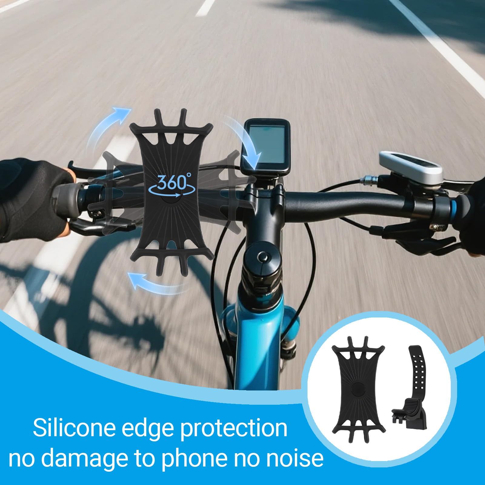 Soporte Universal para Teléfono Móvil para Moto Móvil Bicicleta Universal Instalación Rápida De 1 Segundo con Rotación 360° para Manillares De Bicicleta, Motocicleta, Scooter