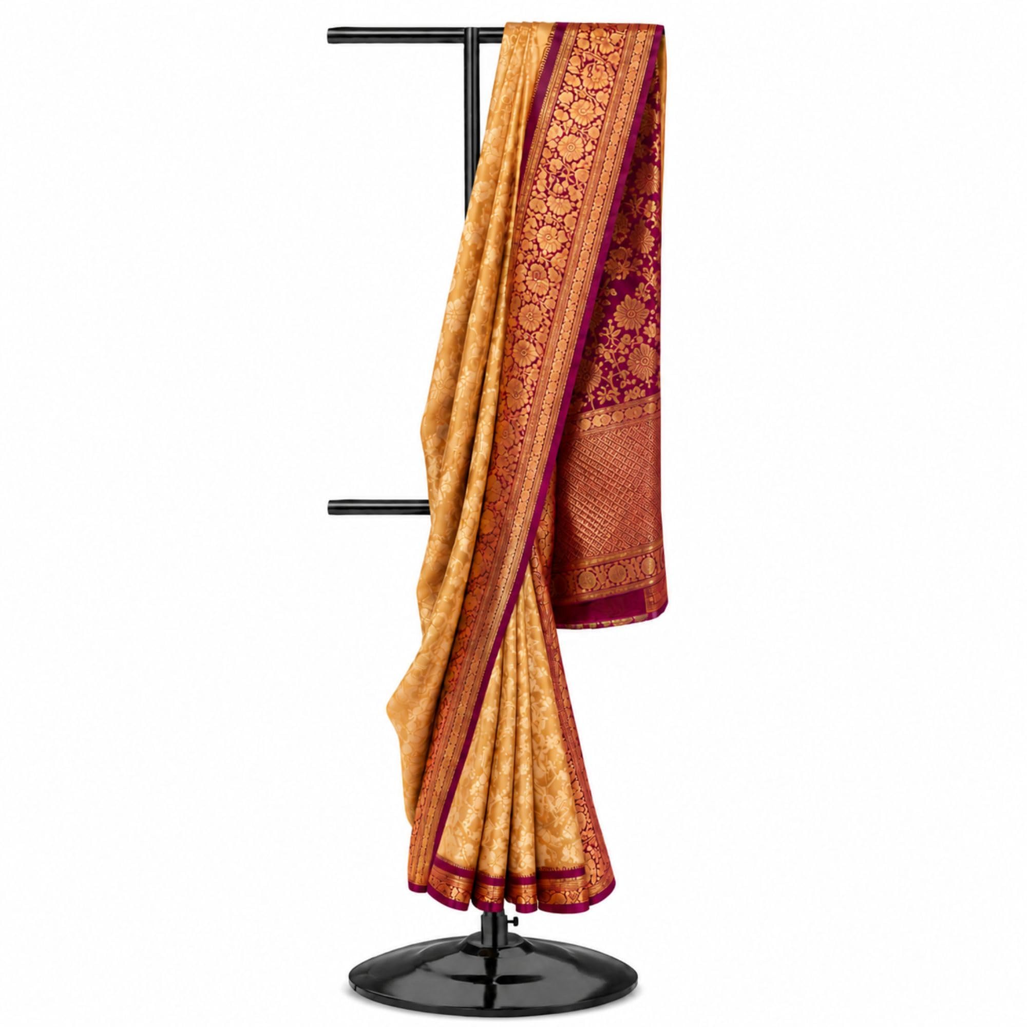 LOCOMOTO t shaped garment stand for saree display Malls & Showroom | Solid Metal With Black Coating | Anti Rust & Dust Proof (66 Inches Height)-image-18