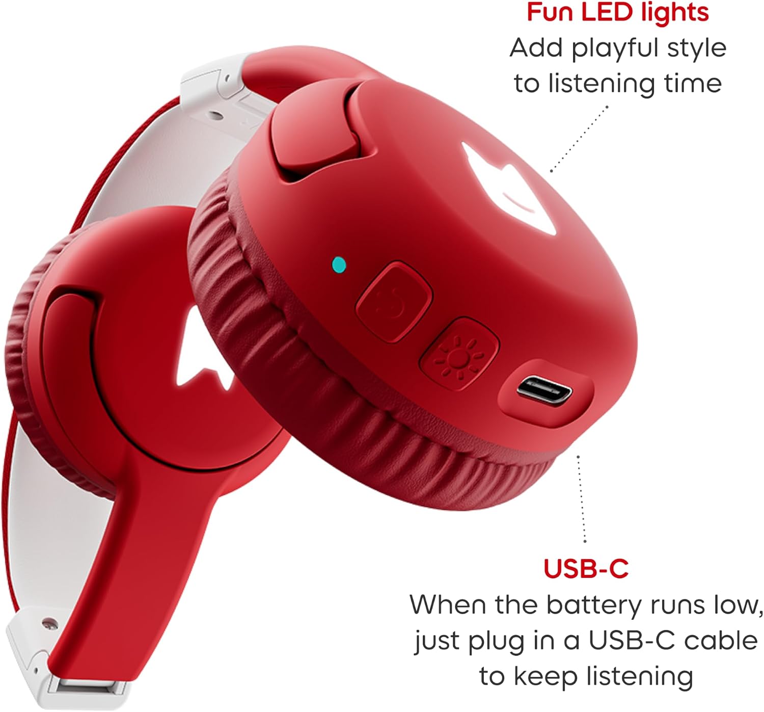 Tonies Bluetooth Headphones for Toniebox 2 - Sunset Red