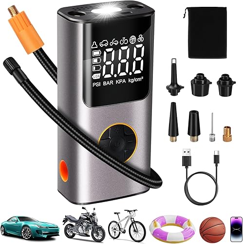 Compresor de aire portátil para inflador de neumáticos bomba de aire eléctrica inalámbrica para neumáticos de automóvil - Bomba de neumáticos de