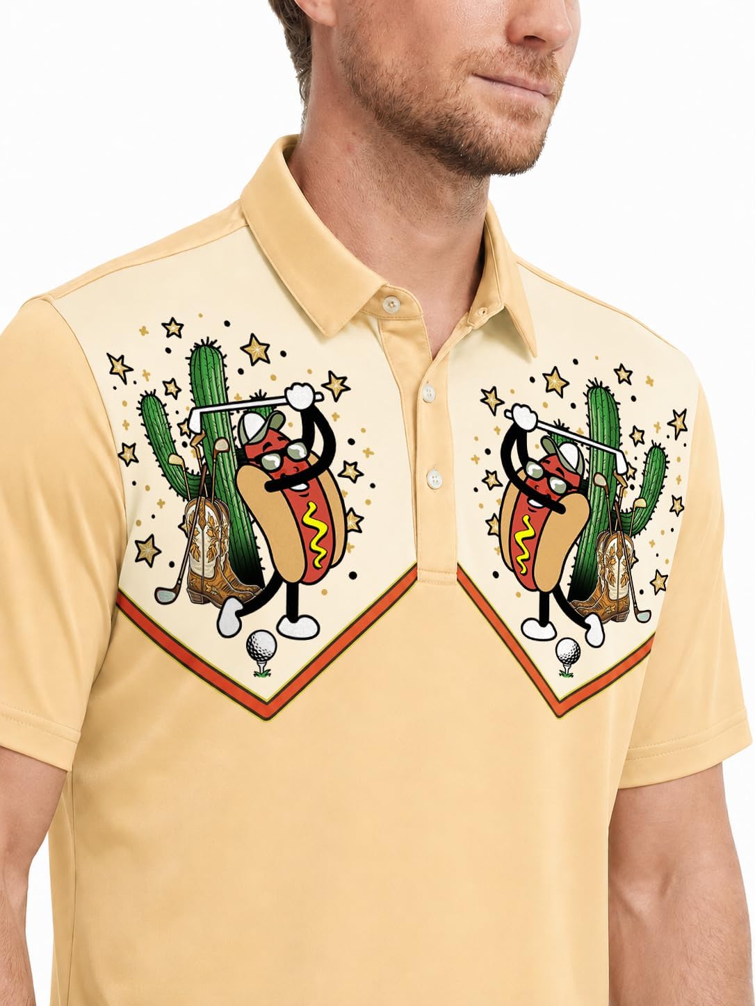 Mens Golf Polo Shirts Short Sleeve Performance Moisture Wicking Dry Fit Funny Golf Polo Shirts for Men image 3