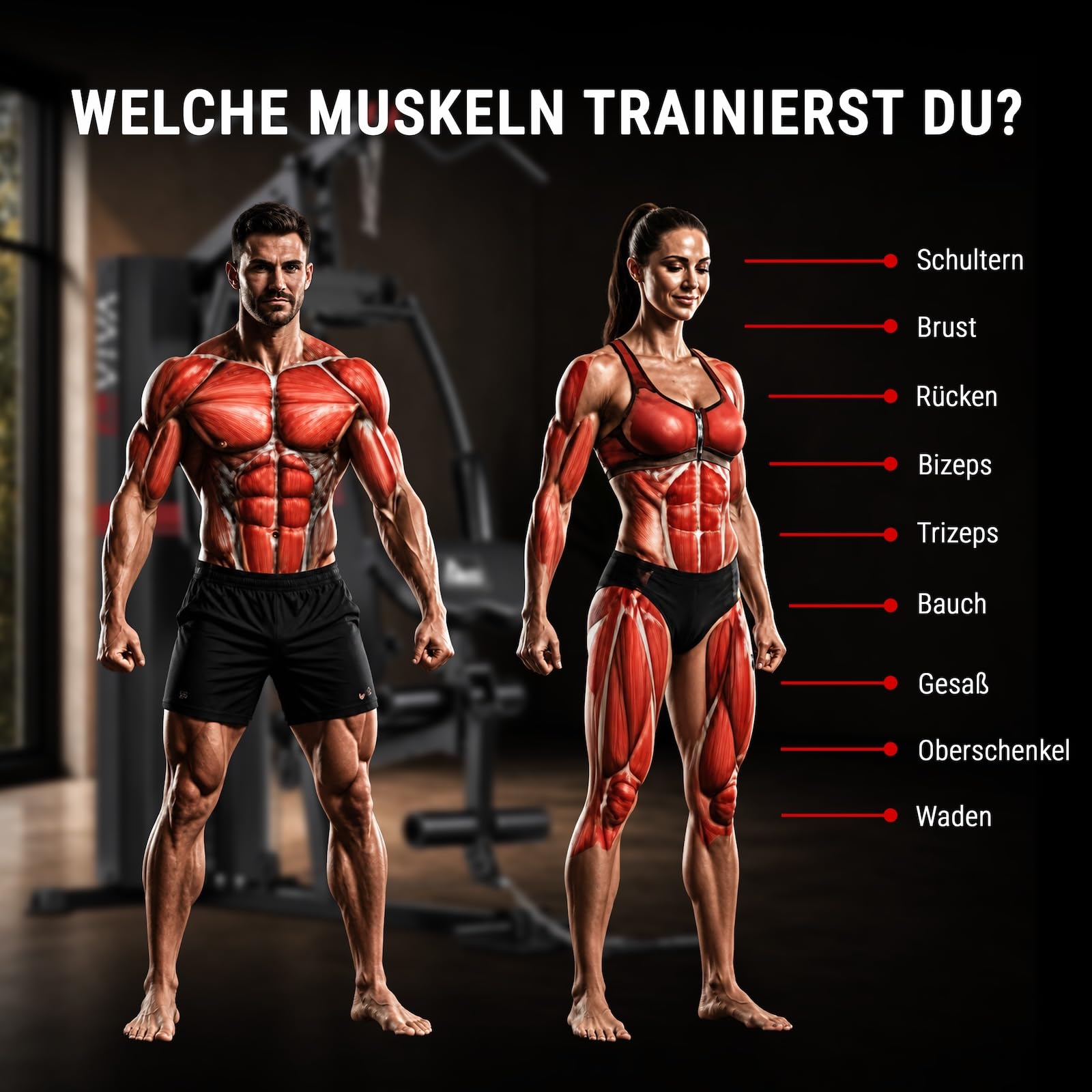 AsVIVA MG5 Pro Kraftstation – Home Gym Multigym mit 73 kg Gewichtsblock, Kabelzugstation, Latzugstation, Butterfly, Beintraining, Ganzkörpertrainer bis 130 kg