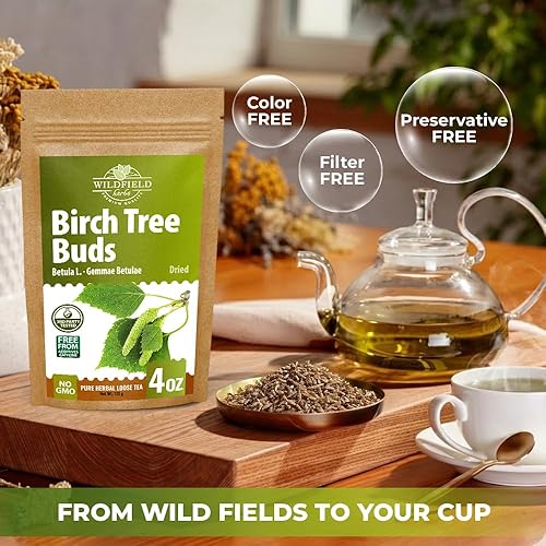 Miniatura 5 de 4 onzas. Brotes de Árbol de Abedul Hierbas (Betulae Gemmae) - 113g Brotes de Árbol de Abedul Seco Betula Pendula Té de Hierbas Hojas Te De Abedul