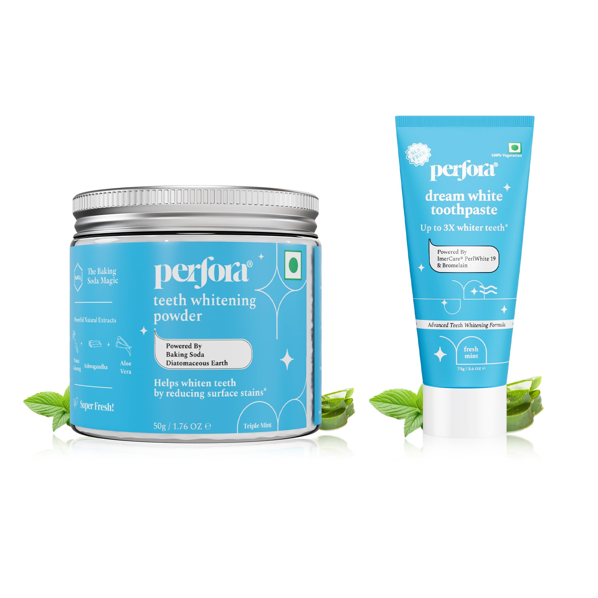 Perfora Dream White Combo | Teeth Whitening Powder & Dream White Toothpaste | SLS & Fluroide Free Tooth paste | N-Ha For Teeth Remineralisation | Enamel Safe & Effective Teeth Whitener Solution-picture-38