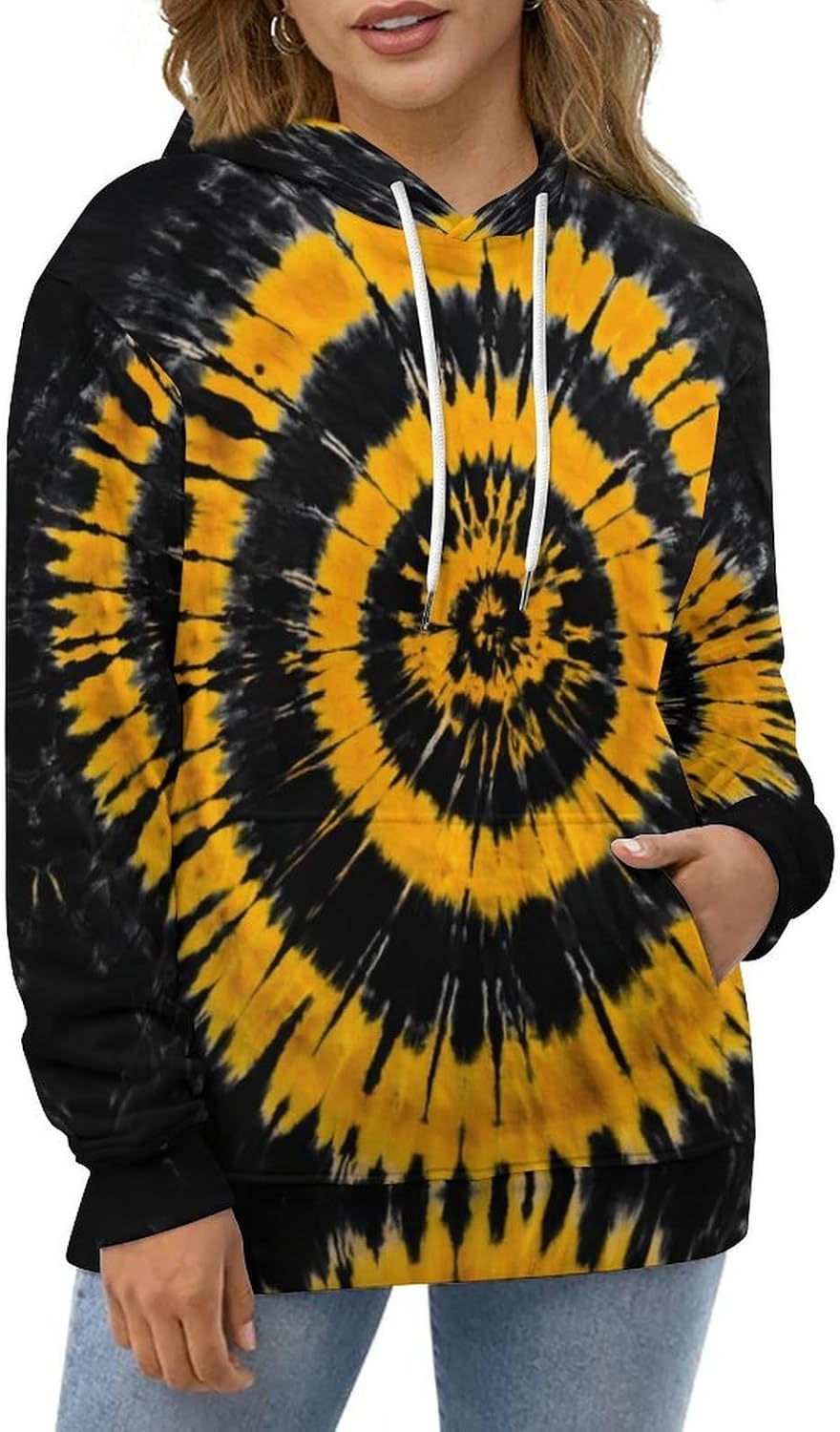 Mens Tie Dye Hoodies Unisex Rainbow Graphic Art Pullover Hoodie Sweatshirt