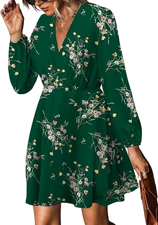 MixShe Summer Dresses for Women 2025 Wedding Guest Dress Fall Fashion Italian Outfits Elegant Classy Homecoming Clothing Plus Size Beach Vacation Clothes A Green Floral Small