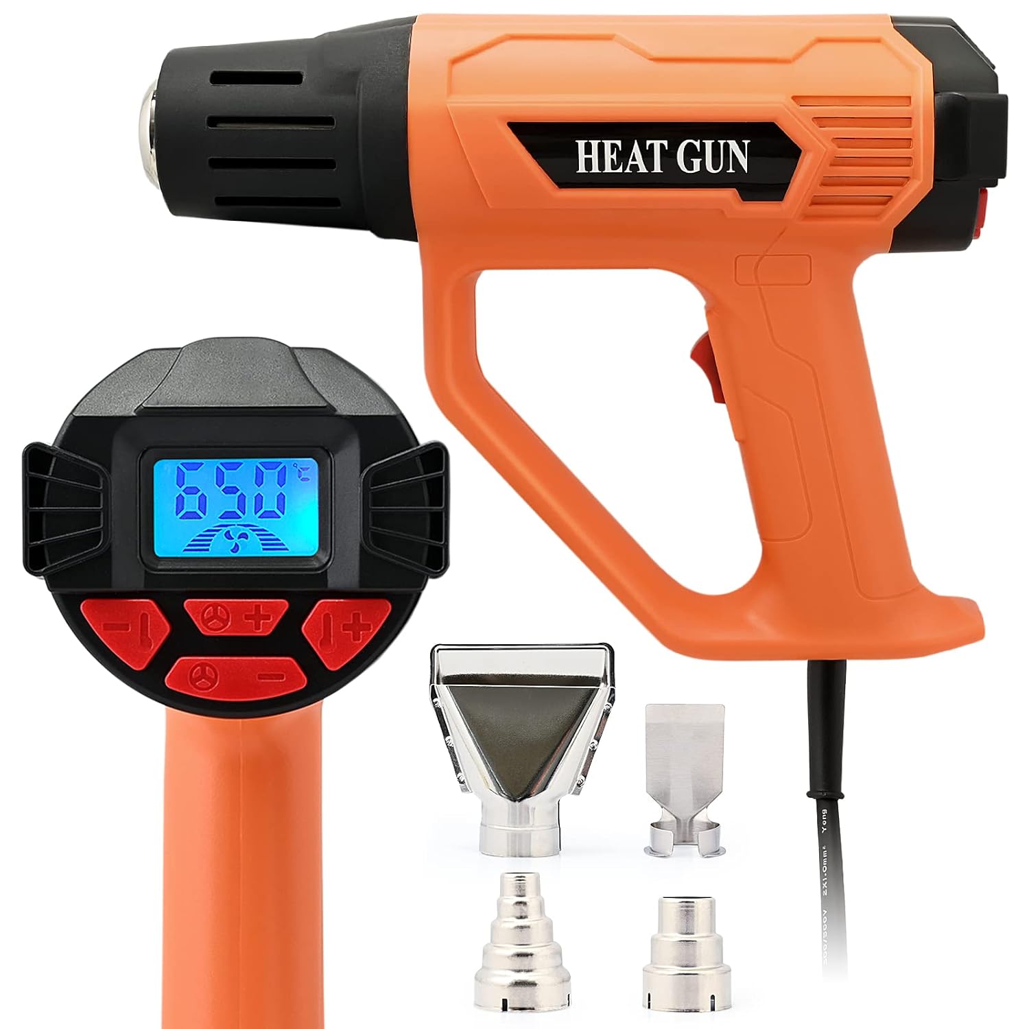 FOSHIO Heat Gun 2000W Hot Air Gun Kit with Large Digital LCD Display Variable Temperature Control 122 1202