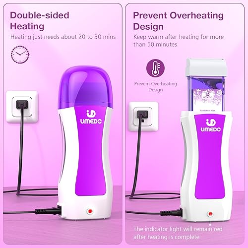 Miniatura 4 de Umedo - Kit de cera enrollable para depilación, kit de depilación portátil para áreas más grandes y piel sensible, para mujeres y hombres con 2