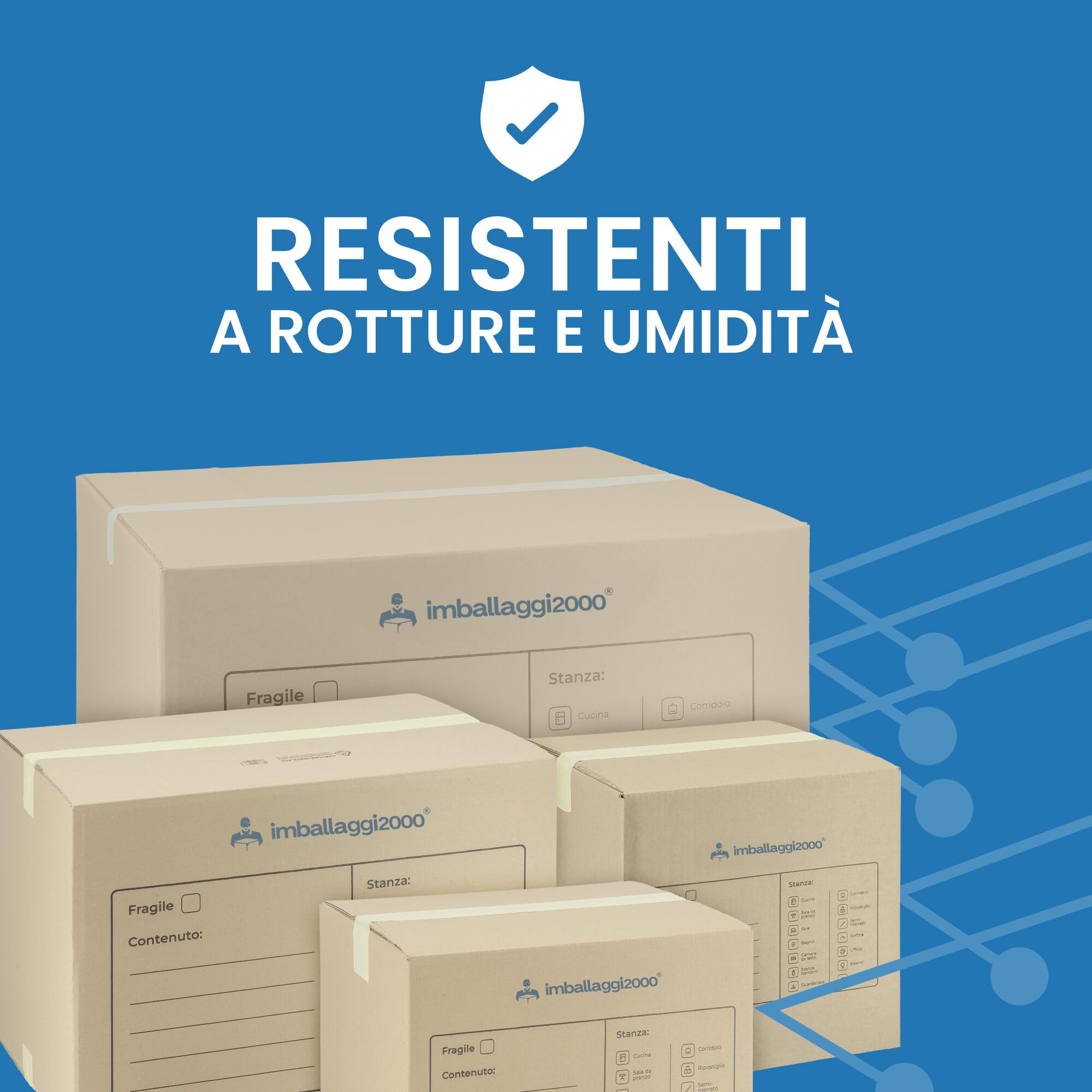 IMBALLAGGI 2000-10 Scatoloni da Trasloco - 30x30x30 cm - Scatola di Cartone - Imballaggi per Spedizione e Trasloco Resistenza RINFORZATA - 10 Pezzi