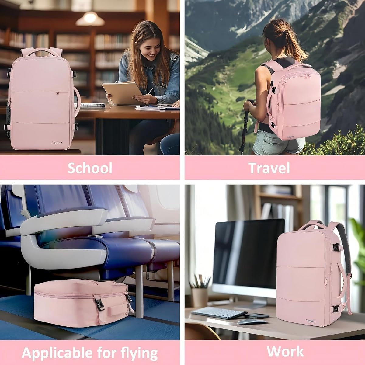 Taygeer for New Ryanair Cabin Bags 40x30x20 Underseat, Travel Backpack Cabin Size, Rucksack for Plane Hand Luggage Backpack f — view 7