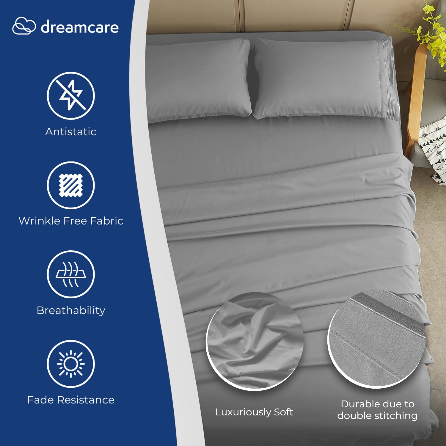 Mejoroom Set di lenzuola per letto queen size, lussuose lenzuola di
